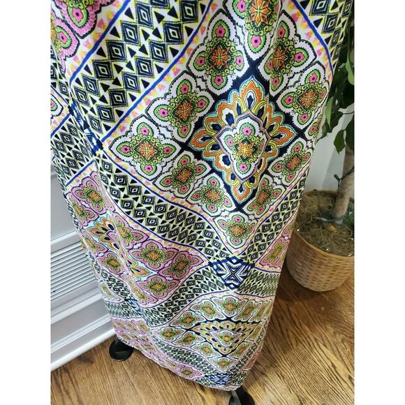 Runway Story Women's Multicolor Polyester Scoop Neck Strappy Long Maxi Dress M - Picture 4 of 10